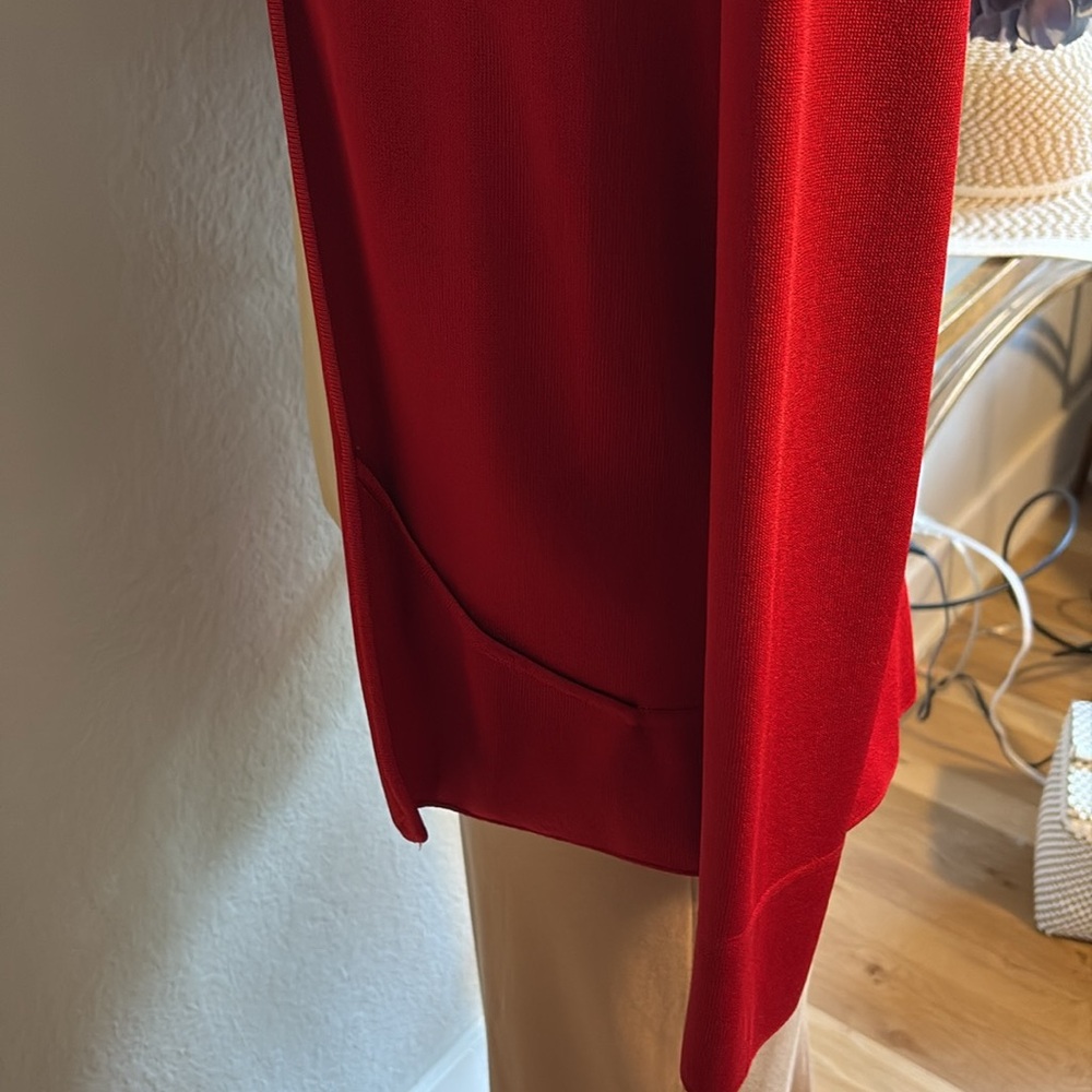 Dana Buchman red open cardigan sweater size medium - Picture 5 of 6